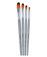 Isomars Filbert Paint Brush Set of 4 - Taklon Hair, Sizes 2, 4, 6, 8 - Isomars