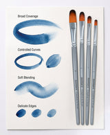 Isomars Filbert Paint Brush Set of 4 - Taklon Hair, Sizes 2, 4, 6, 8 - Isomars