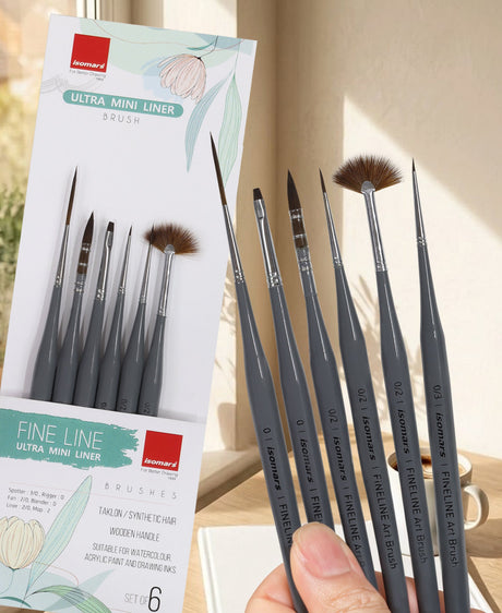 Isomars Fineline Art Brush Set of 6 for Detail Painting - Isomars