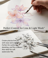 Isomars Fineline Petal Brush Set of 5 for Watercolor, Acrylic & Floral Painting - Isomars