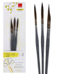 Isomars Fineline Rigger Brush Set of 3 for Watercolor & Long Stroke Painting - Isomars