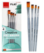 Isomars Flat Paint Brush Set of 4 - Taklon Hair, Sizes 2, 4, 6, 8 - Isomars