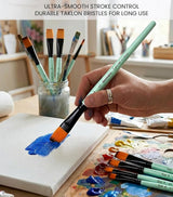 Isomars Flat Paint Brush Set of 7 (0–12) | Professional Synthetic Artist Brushes for Acrylic, Watercolor & Oil Painting | Smooth Finish, No Streaks, Ideal for Artists, Students & Hobbyists - Isomars