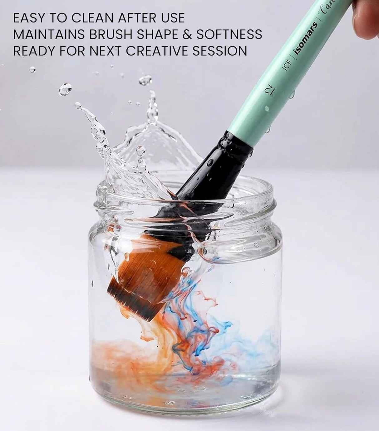 Isomars Flat Paint Brush Set of 7 (0–12) | Professional Synthetic Artist Brushes for Acrylic, Watercolor & Oil Painting | Smooth Finish, No Streaks, Ideal for Artists, Students & Hobbyists - Isomars