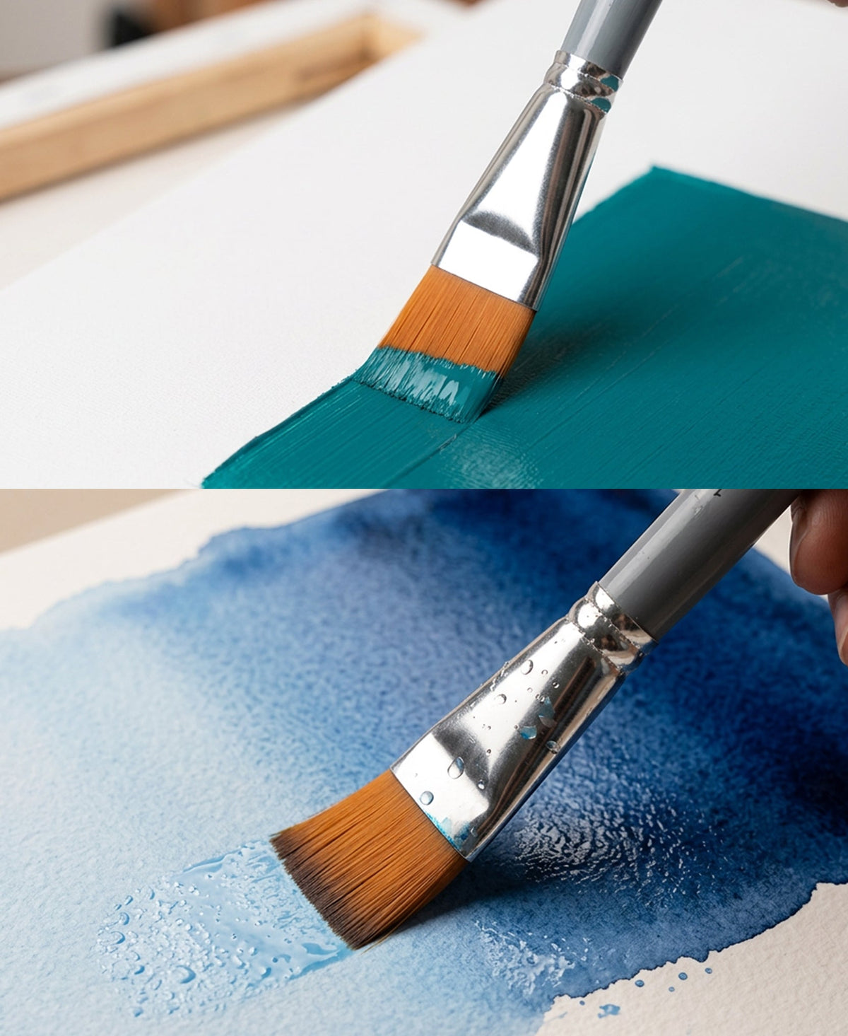 Isomars Flat Paint Brush Set of 7 - Taklon Hair, Sizes 1 to 12 - Isomars
