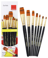 Isomars Flat Rake Paint Brush Set of 7 for Acrylic, Oil & Watercolor - Isomars
