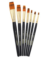 Isomars Flat Rake Paint Brush Set of 7 for Acrylic, Oil & Watercolor - Isomars