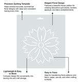 Isomars Floral Quilting Template for Sewing, Patchwork & Embroidery 10115 - Isomars