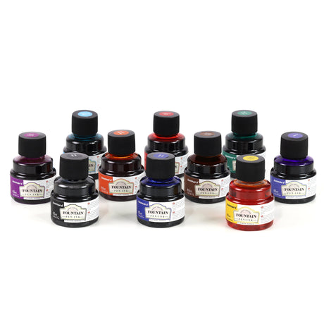 Isomars Fountain Pen Ink Set of 10 Colors, 65ml Each Bottle, Quick Drying, Non-Clogging Formula, Smooth Ink Flow, Vibrant Archival Inks for Fountain Pens, Calligraphy & Writing - Isomars