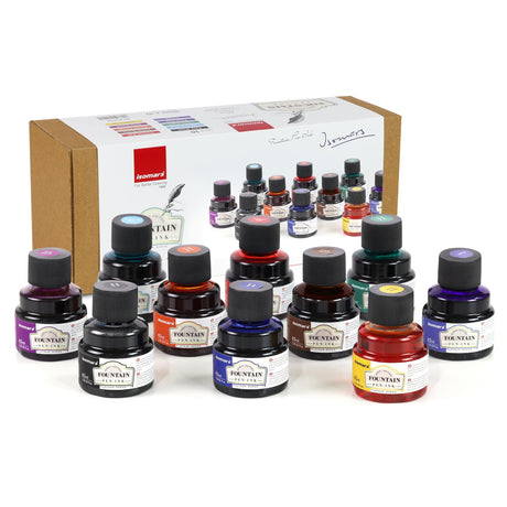 Isomars Fountain Pen Ink Set of 10 Colors, 65ml Each Bottle, Quick Drying, Non-Clogging Formula, Smooth Ink Flow, Vibrant Archival Inks for Fountain Pens, Calligraphy & Writing - Isomars