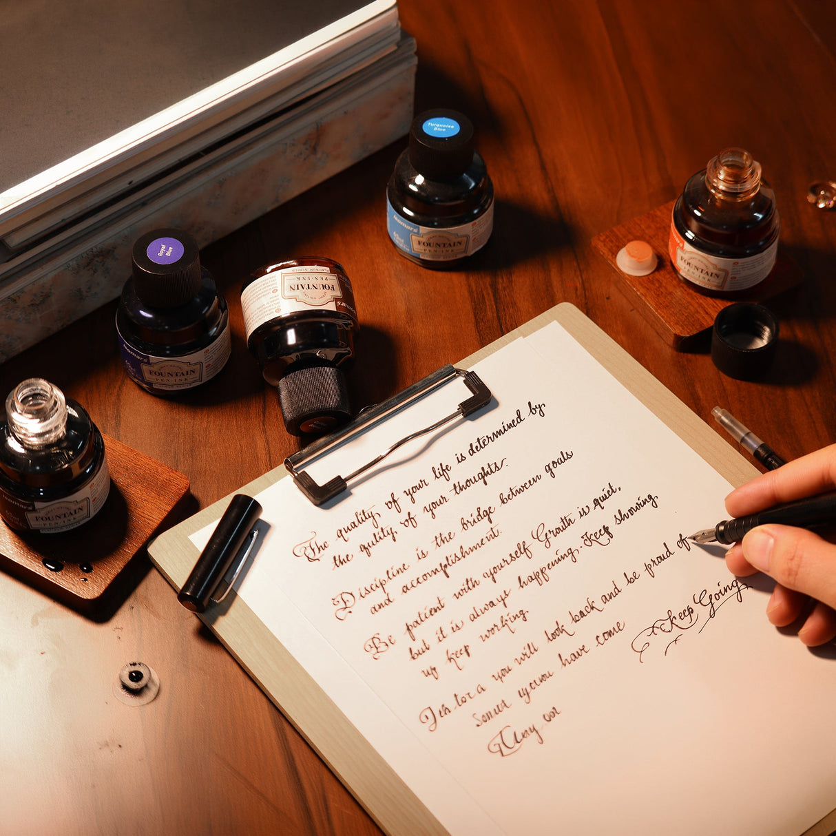 Isomars Fountain Pen Ink Set of 10 Colors, 65ml Each Bottle, Quick Drying, Non-Clogging Formula, Smooth Ink Flow, Vibrant Archival Inks for Fountain Pens, Calligraphy & Writing - Isomars
