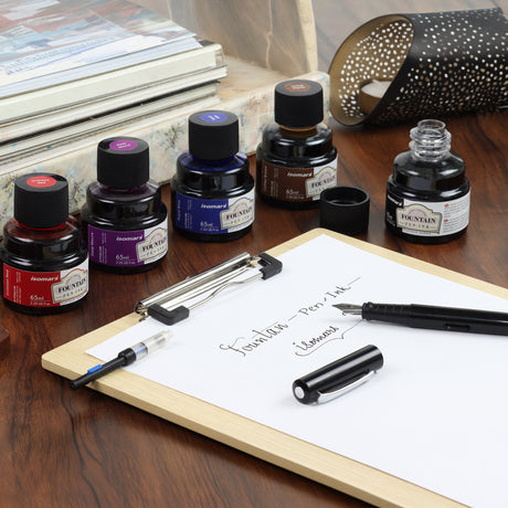 Isomars Fountain Pen Ink Set of 10 Colors, 65ml Each Bottle, Quick Drying, Non-Clogging Formula, Smooth Ink Flow, Vibrant Archival Inks for Fountain Pens, Calligraphy & Writing - Isomars