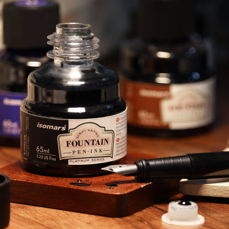 Isomars Fountain Pen Ink Set of 10 Colors, 65ml Each Bottle, Quick Drying, Non-Clogging Formula, Smooth Ink Flow, Vibrant Archival Inks for Fountain Pens, Calligraphy & Writing - Isomars