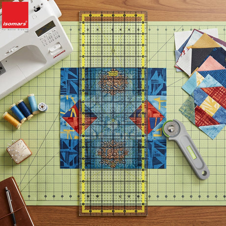 Isomars Garment Patchwork Quilting Ruler 6 x 18 Inch | Clear Acrylic - Isomars