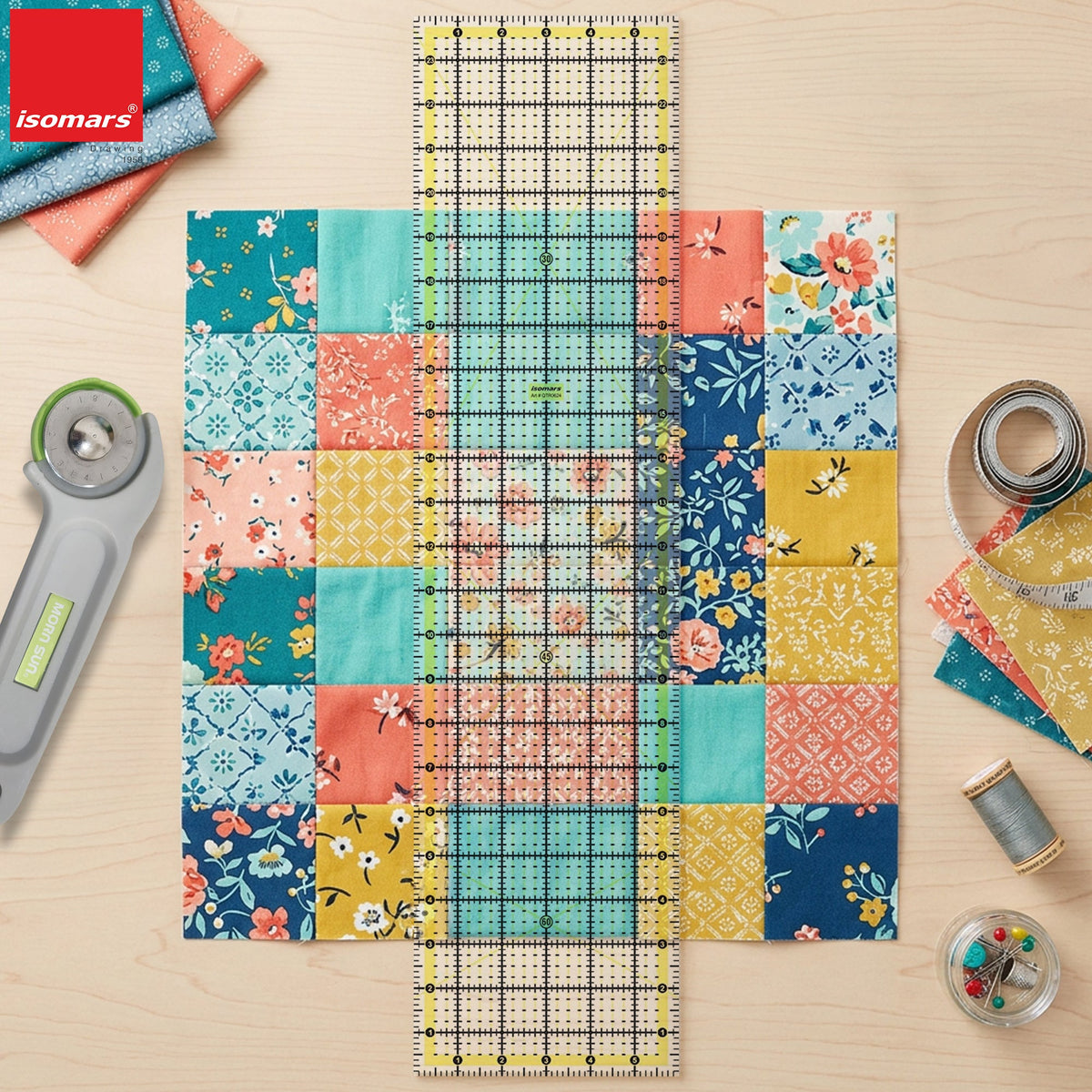Isomars Garment Patchwork Quilting Ruler 6 x 24 Inch | 3mm Acrylic - Isomars