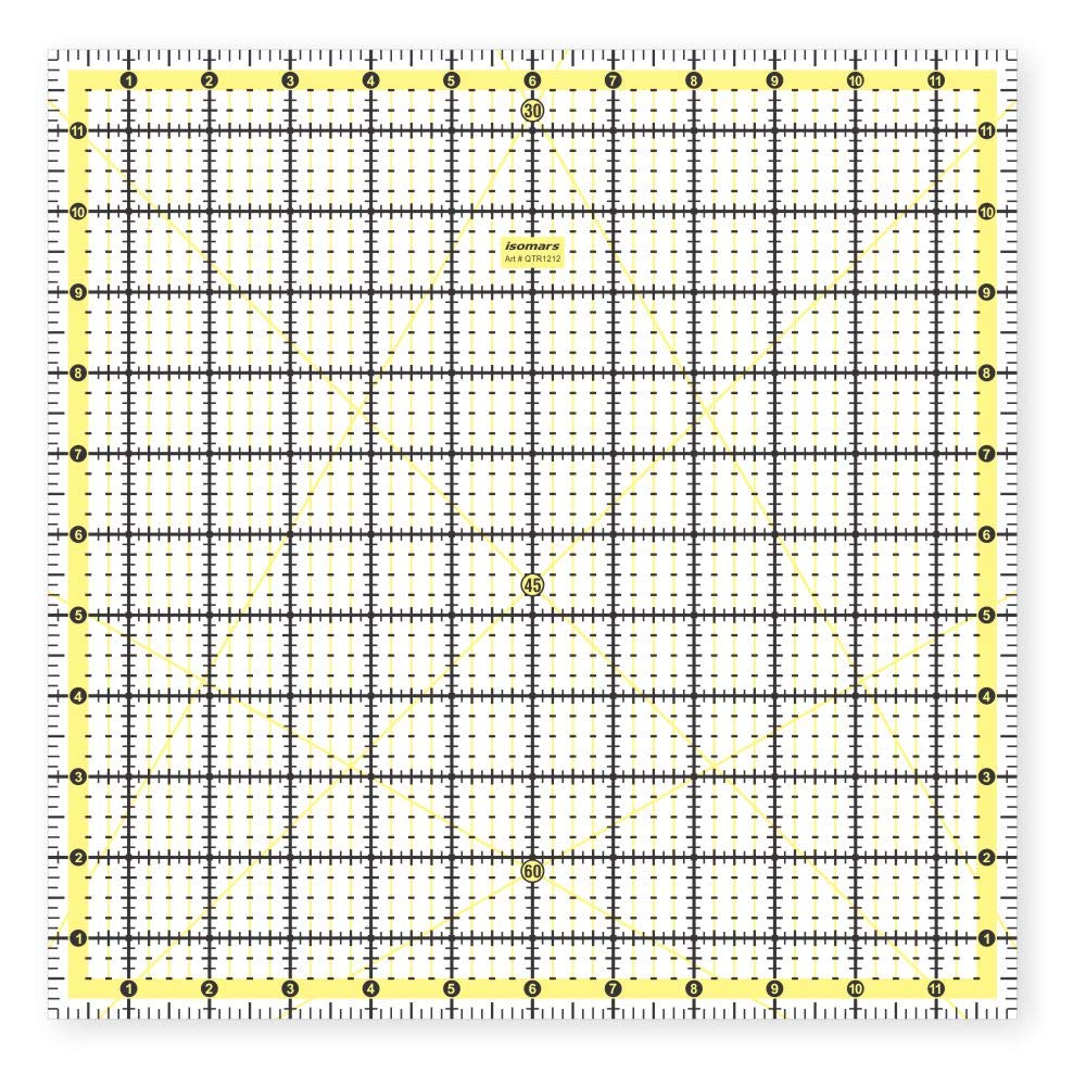 Isomars Garment Quilting Ruler 12 x 12 Inch - Isomars