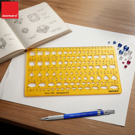 Isomars Gemstone Design Template Stencil for Jewellery Sketching - Isomars
