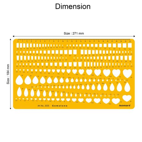 Isomars Gemstone Design Template Stencil for Jewellery Sketching - Isomars