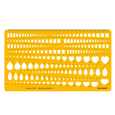 Isomars Gemstone Template Stencil for Jewellery Design & Stone Sizing - Isomars