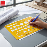 Isomars Geometric Combination Template Ruler | Multi-Shape Drawing & Drafting Stencil with Circles, Squares, Triangles, Hexagons, Arrows & Metric Scale for Architects, Engineers, Designers & Students - Isomars