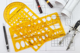 Isomars Geometric Drawing Template Set of 4 for Drafting & Design - Isomars