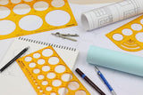 Isomars Geometric Drawing Template Set of 4 for Drafting & Design - Isomars