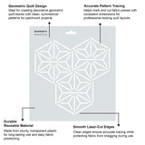 Isomars Geometric Quilt Template for Patchwork, Quilting & Crafts 10114 - Isomars