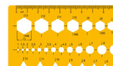 Isomars Geometric Shapes Drafting Template with Metric Scale Ruler - Isomars