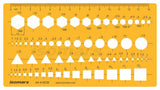 Isomars Geometric Shapes Drafting Template with Metric Scale Ruler - Isomars