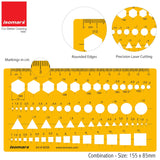 Isomars Geometric Shapes Drafting Template with Metric Scale Ruler - Isomars