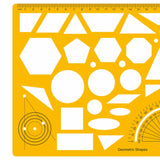 Isomars Geometric Shapes Drawing Template, Professional Drafting Tool with Protractor - Isomars
