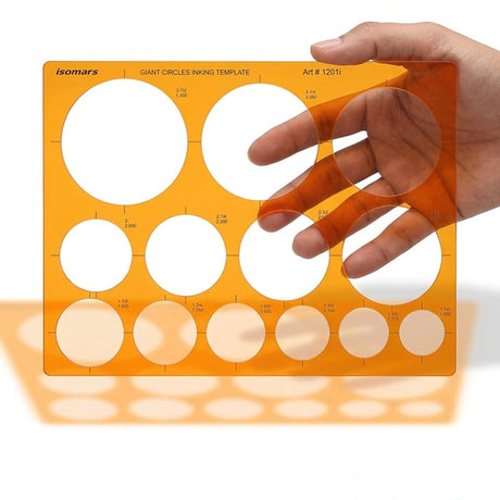 Isomars Giant Circles Drawing Template, Large Circle Stencil for Engineering & Drafting, Precise Geometry Tool for Architects, Designers & Students, Transparent Plastic, Multiple Sizes - Isomars
