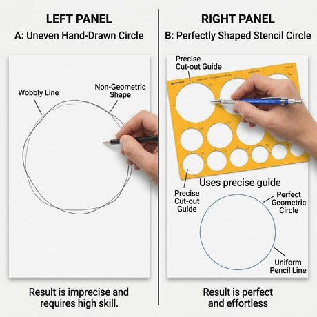 Isomars Giant Circles Drawing Template, Large Circle Stencil for Engineering & Drafting, Precise Geometry Tool for Architects, Designers & Students, Transparent Plastic, Multiple Sizes - Isomars