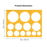Isomars Giant Circles Drawing Template, Large Circle Stencil for Engineering & Drafting, Precise Geometry Tool for Architects, Designers & Students, Transparent Plastic, Multiple Sizes - Isomars