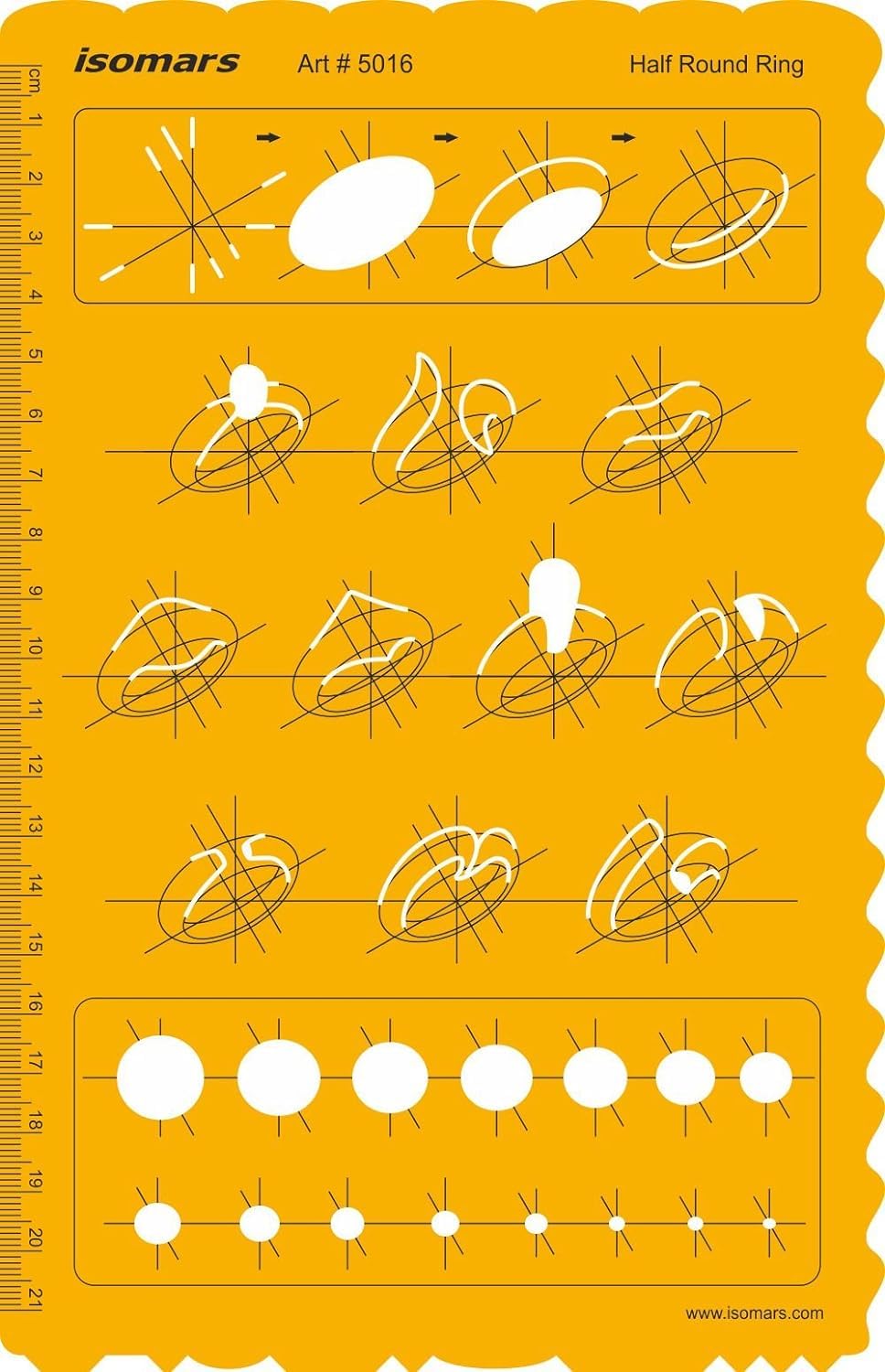 Isomars Half Round Ring Jewellery Design Template for Ring Sketching - Isomars