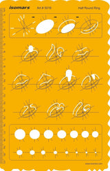 Isomars Half Round Ring Jewellery Design Template for Ring Sketching - Isomars
