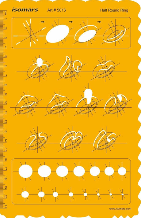 Isomars Half Round Ring Jewellery Design Template for Ring Sketching - Isomars