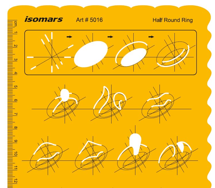 Isomars Half Round Ring Jewellery Design Template for Ring Sketching - Isomars