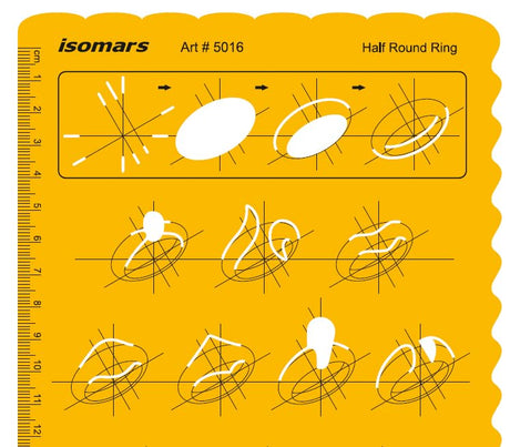 Isomars Half Round Ring Jewellery Design Template for Ring Sketching - Isomars
