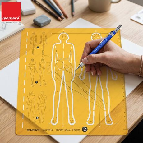 Isomars Human Figure Female Template No. 2 Drawing Stencil - Isomars
