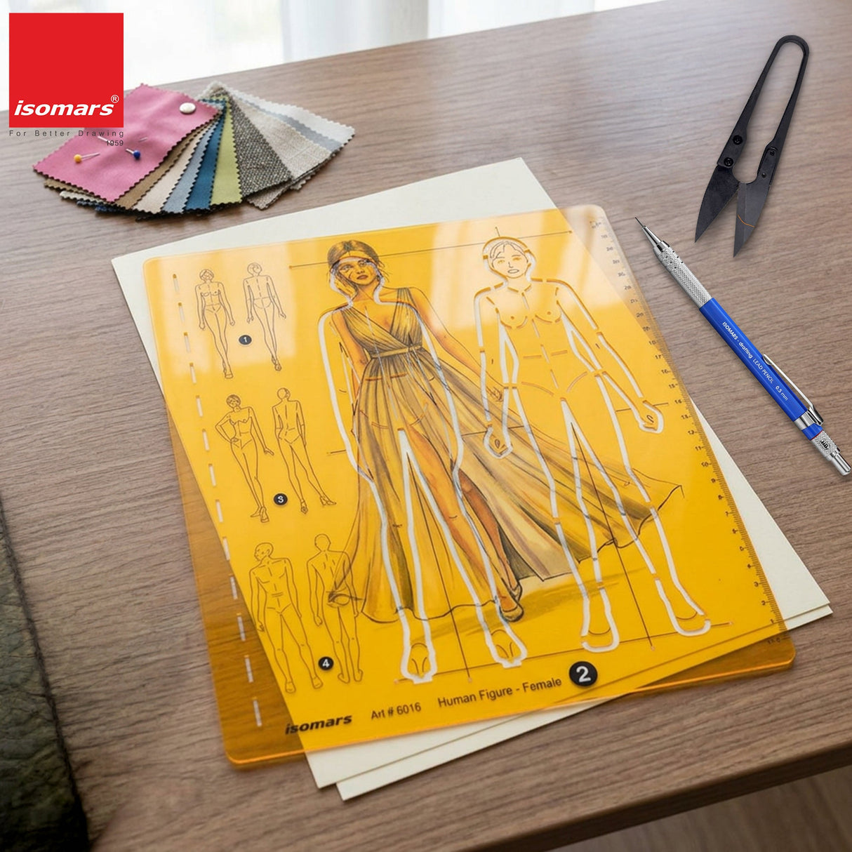 Isomars Human Figure Female Template No. 2 Drawing Stencil - Isomars