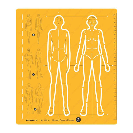 Isomars Human Figure Female Template No. 2 Drawing Stencil - Isomars