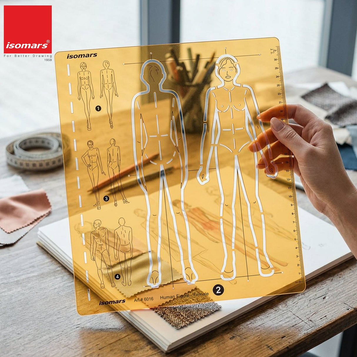 Isomars Human Figure Female Template No. 2 Drawing Stencil - Isomars