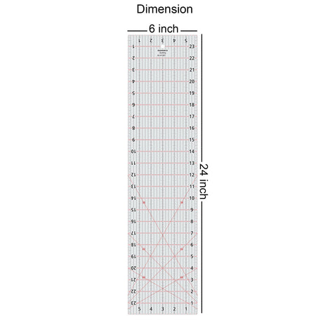 Isomars Imperial Design Quilting Ruler 6 x 24 Inch | Clear Acrylic - Isomars