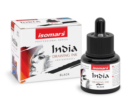 Isomars India Waterproof Drawing Ink 35ml - Black - Isomars