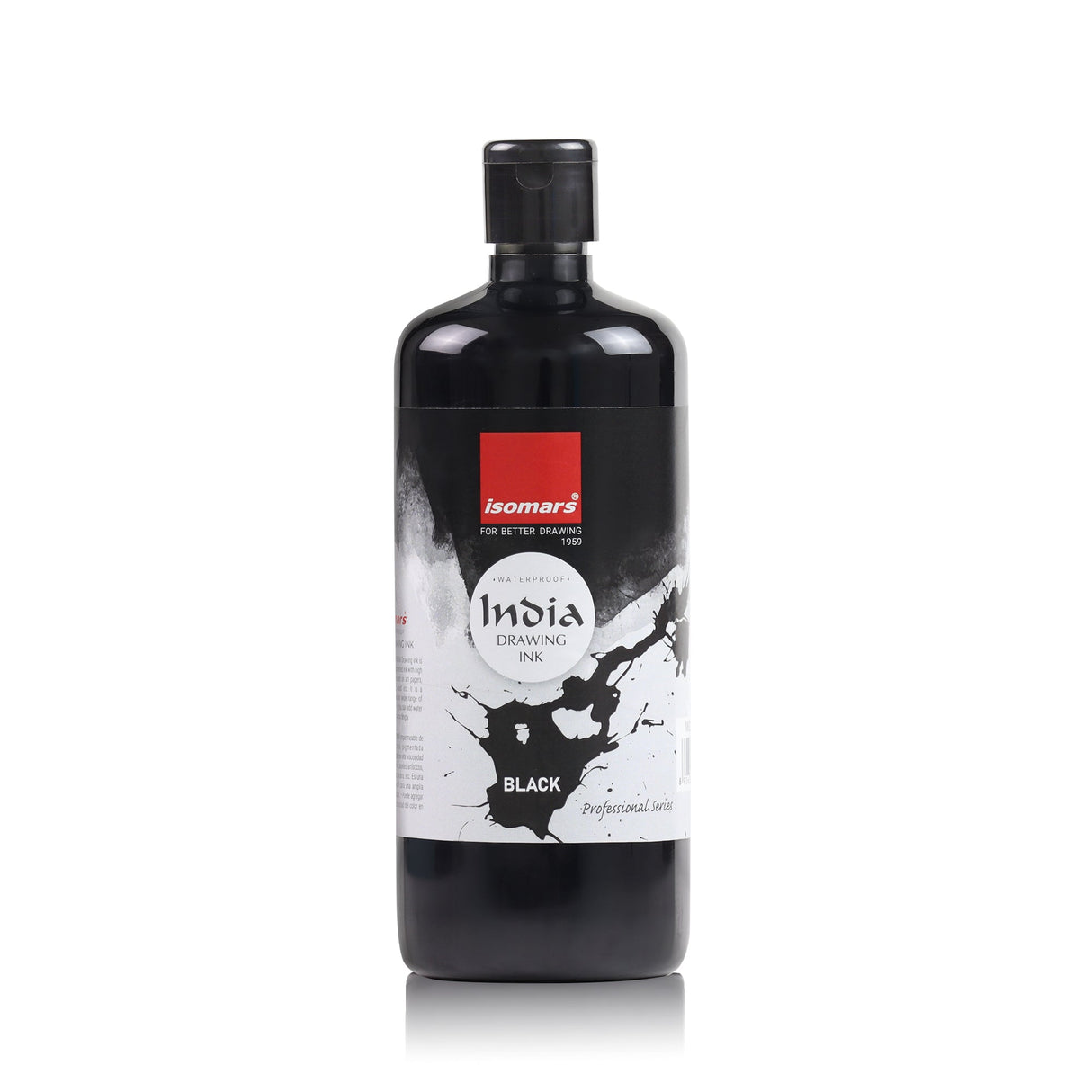Isomars India Waterproof Drawing Ink - Black - 500ML Bottled Ink, for Paper Board, Canvas,Fabric and Wood Ideal for Designers, Airbrush Artists, Illustrators, Fine Artists and Craft and Hobbyists. - Isomars