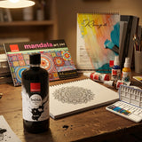 Isomars India Waterproof Drawing Ink - Black - 500ML Bottled Ink, for Paper Board, Canvas,Fabric and Wood Ideal for Designers, Airbrush Artists, Illustrators, Fine Artists and Craft and Hobbyists. - Isomars