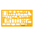 Isomars Interior Design Furniture Template Stencil Art 11-1858 | Architectural Drawing & Drafting Template for Furniture Layout, Floor Plans, Interior Design, House Planning & Technical Drawing - Isomars