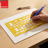 Isomars Interior Design Furniture Template Stencil Art 11-1858 | Architectural Drawing & Drafting Template for Furniture Layout, Floor Plans, Interior Design, House Planning & Technical Drawing - Isomars