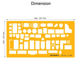 Isomars Interior Design Furniture Template Stencil Art 11-1858 | Architectural Drawing & Drafting Template for Furniture Layout, Floor Plans, Interior Design, House Planning & Technical Drawing - Isomars